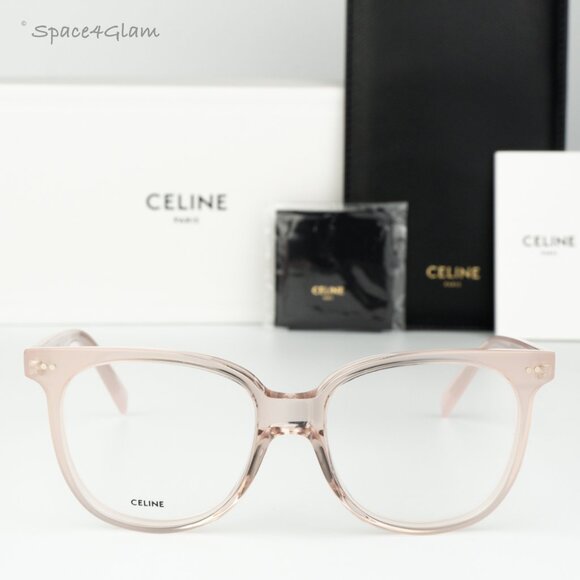 BRAND NEW Celine CL5010IN 072 THIN 2 DOTS Rose Pink Demo Geometric Eyeglasses - Picture 1 of 9